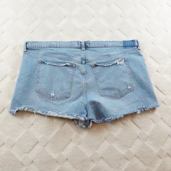 Abercrombie & Fitch High Rise Mom Shorts Womens Plus Size 22 Blue Denim - Picture 9 of 10